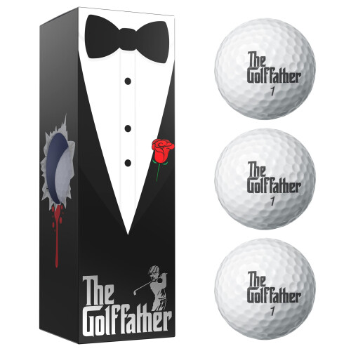 Shanker Golf Balls - The Golf Father Edition - Αστείο Δώρο για Πατεράδες - Συσκευασία 3 Μπαλών Γκολφ