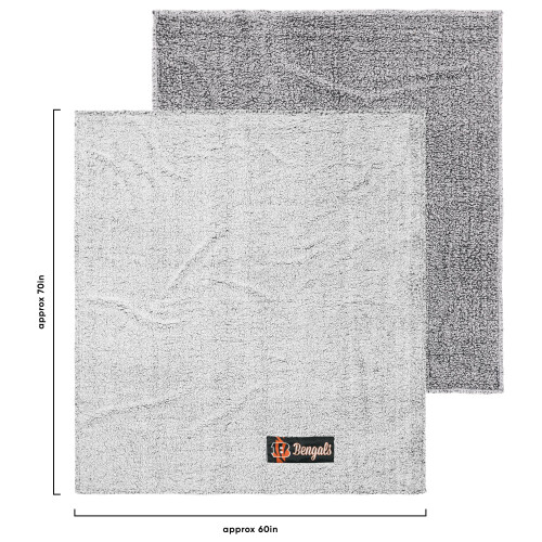 FOCO Cincinnati Bengals NFL Big Logo Cloud Sherpa Blanket 2