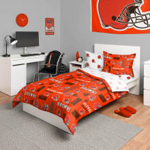 5-dielna s prava postelnej bielizne FOCO Cleveland Browns NFL Team Color Bed In a Bag pre dvoch