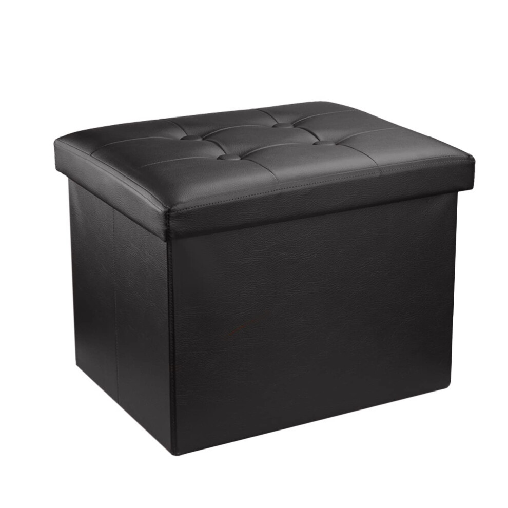 eMOUSE Ottoman Ottoman de rangement Repose-pieds Ottoman avec rangement Ottomans Repose-pieds Petit ottoman Noir L17W13H13INCH