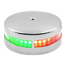 Bi-Color LED Bow Light - Red/Green Navigation Lights, Stainless Steel, IP66 Waterproof, 2NM Visibility for Boats up to 65ft