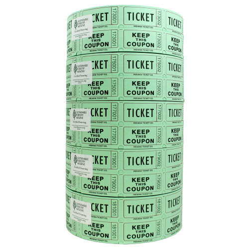 INDIANA TICKET CO. 10,000 Πράσινα Αριθμημένα Λαχεία Διαγωνισμού