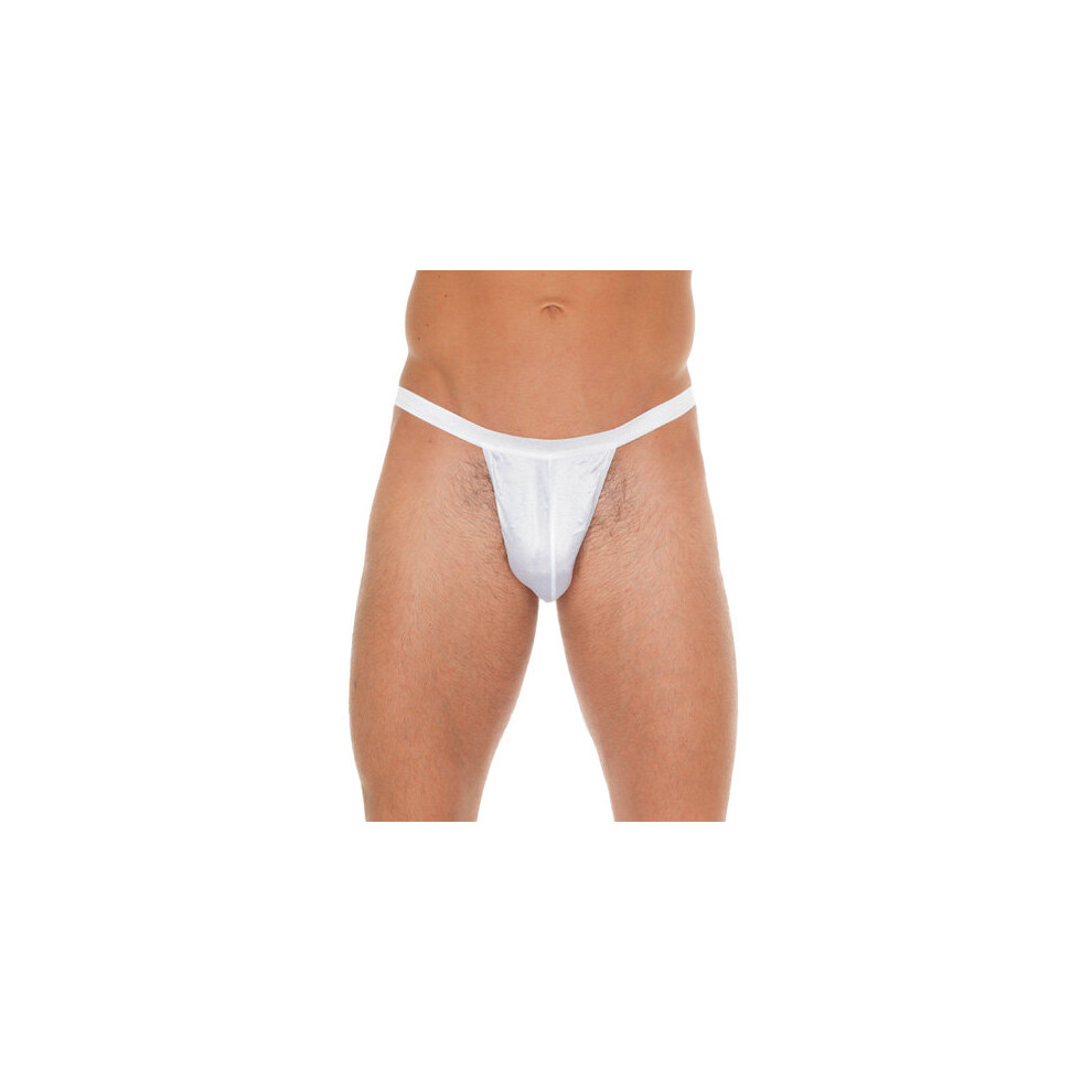 Rimba Mens White G-String With Small White Pouch