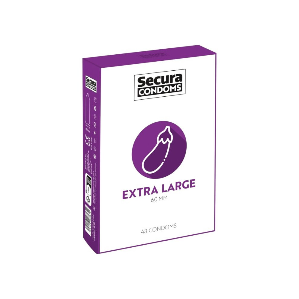 Secura Kondome Extra Large 60Mm Condoms 48 Pack