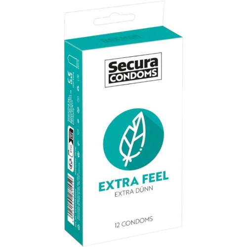 Secura Extra Feel Extra Thin -kondomit 12 kpl rasia