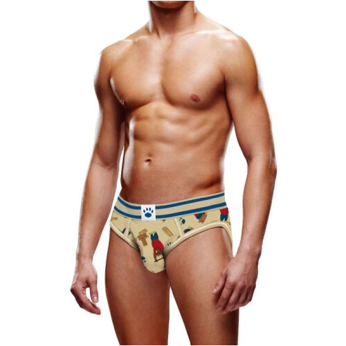 Prowler Lumberbear Blue And Beige Backless Brief Large