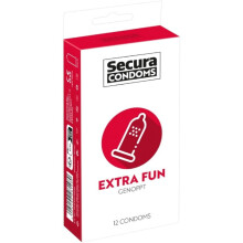 Secura Extra Fun -kondomit stimuloivilla pisteillä, 12 kpl rasia