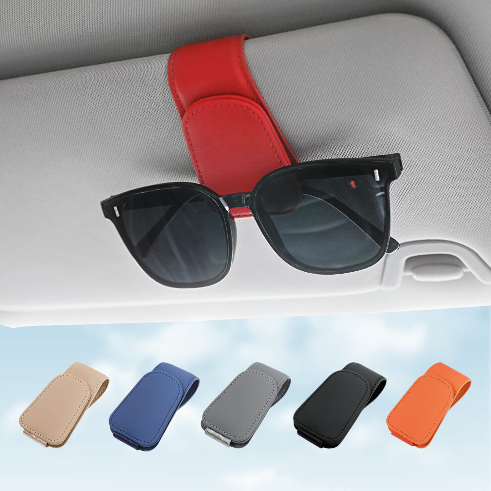 Kansmart Sunglass Holder For Car Visor Sunglasses Clip Magnetic Leathe 708686944693