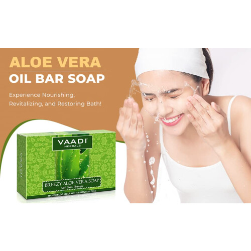 Σαπούνι Vaadi Herbals Aloe Vera 75 Γραμμάρια (10.6 Ουγγιές (Συσκευασία 4 Χ 75 Γραμμάρια)) 1