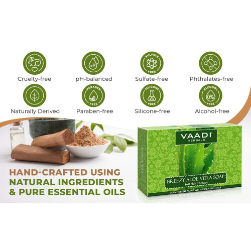 Σαπούνι Vaadi Herbals Aloe Vera 75 Γραμμάρια (10.6 Ουγγιές (Συσκευασία 4 Χ 75 Γραμμάρια)) 2