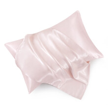 HommxJF King Size Satin Pillowcase Set of 2 with Envelope Closure Blush Pink Silk Pillowcase for Hair and Skin (20x36)