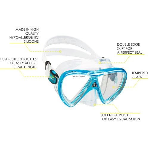 Cressi Cressi Tonga Pro Dry Set, Translucent Aquamarin, S/M 1