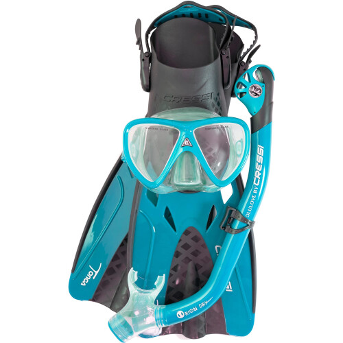 Cressi Cressi Tonga Pro Dry Set, Translucent Aquamarin, S/M