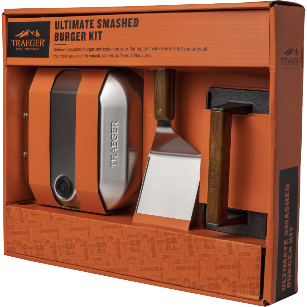 Photos - BBQ Accessory Traeger BAC734 Ultimate Smashed Burger Kit - Griddle Tools, Steam Dome, Spatula & Burger Smasher Grill Accessory