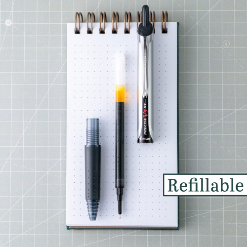 Pilot PILOT Pen Precise V7 RT Μελάνι Επαναγώγιμο Για Retractable Στυλό, Λεπτή Μύτη, 0.7mm, Μαύρο, 12-Pack 1