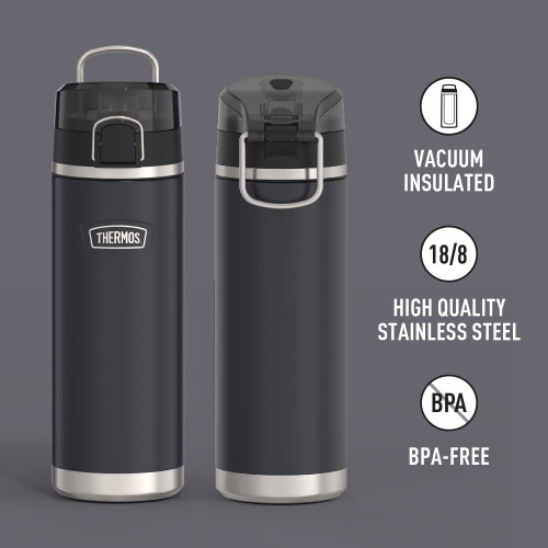 Thermos ICON SERIES BY THERMOS Μπουκάλι Νερού από Ανοξείδωτο Ατσάλι 24 oz, Γρανίτης 1