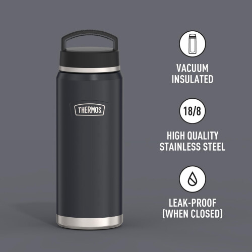 Thermos THERMOS ICON SERIES Μπουκάλι Νερού με Καπάκι - 40 Οζ, Γκρι - Ανοξείδωτο Ατσάλι με Θερμομόνωση 1