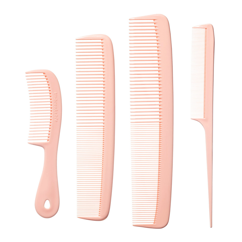 Richting Welzijn Unisex Not,Specified Mars Wellness 4 Piece Professional Comb Set Peach Pastel - Usa Made