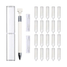 Kit de 34 stylos, 2 stylos à cire rechargeables avec 32 pièces de cire, stylo à pointe rotative pour colle (blanc)