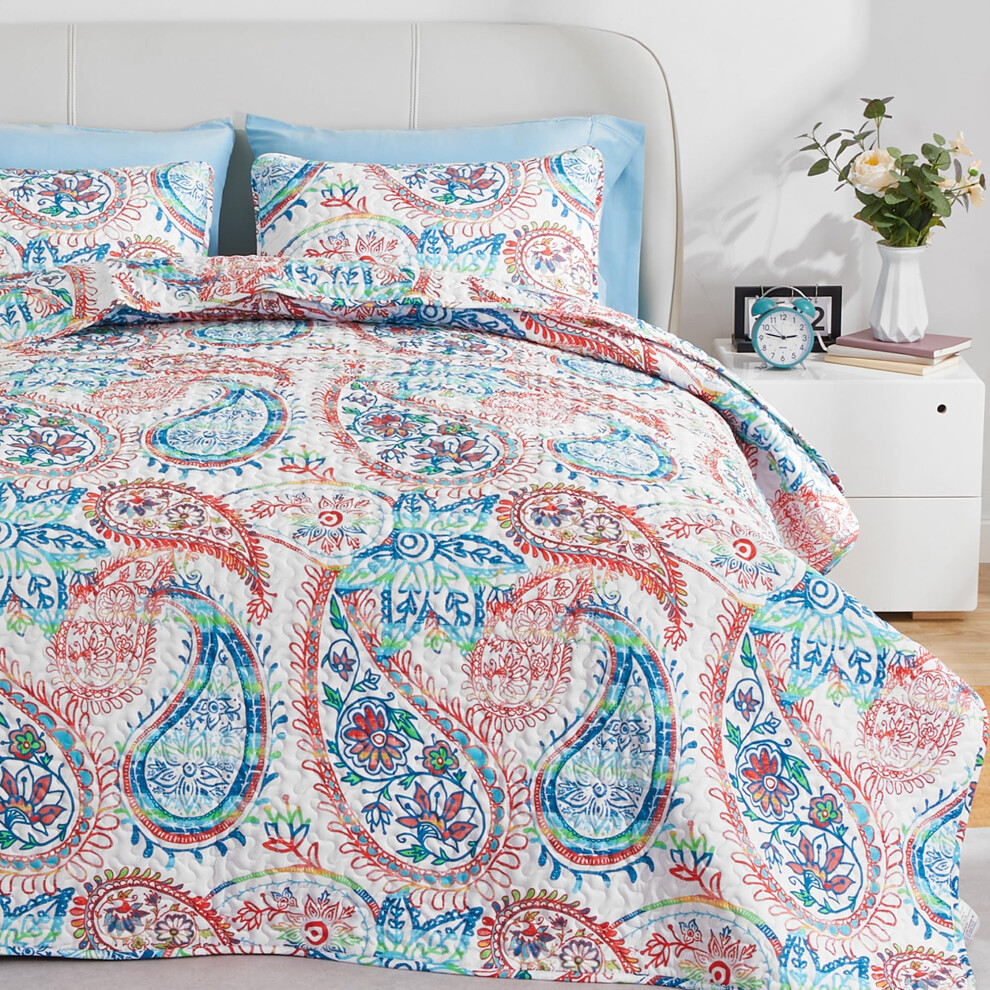 Sleep Zone 3-Teiliges Bedrucktes Steppdeckenset Full/Queen Size (2 Kissenbez Ge-image