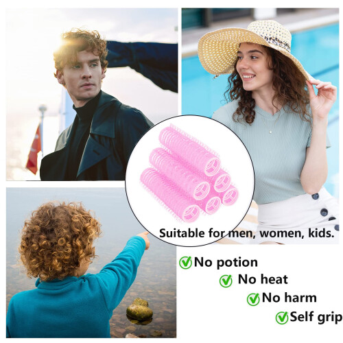MOODKEY 18PCS Rulos de Pelo Pequeños Autoadhesivos Sin Calor para Cabello 2