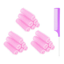 MOODKEY 18PCS Rulos de Pelo Pequeños Autoadhesivos Sin Calor para Cabello