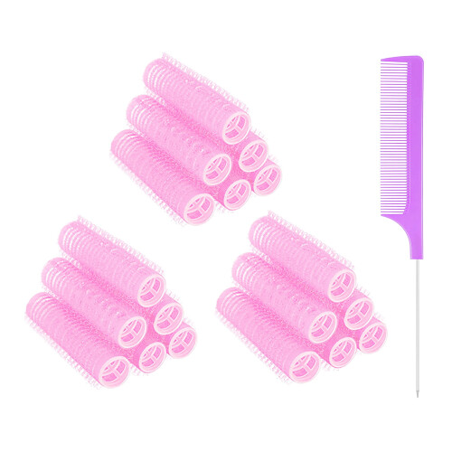 MOODKEY 18PCS Rulos de Pelo Pequeños Autoadhesivos Sin Calor para Cabello