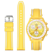 Stanchev-Armb nder f r die Moonswatch-Uhr, weiches Silikonarmband, kompatibel mit