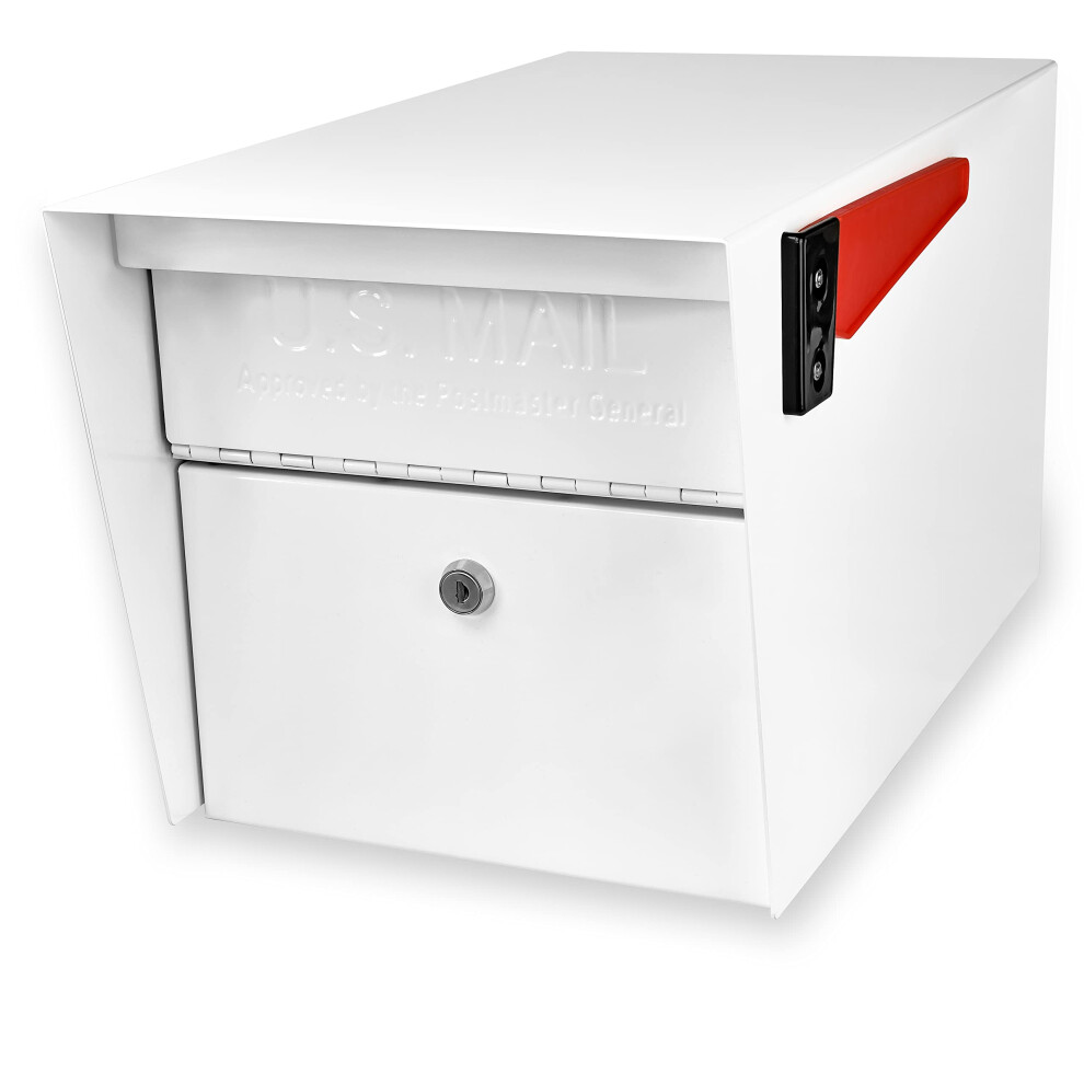 Mail Boss 7509 Mail Manager Curbside Locking Security Mailbox  Alpine White
