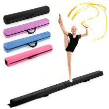 210 CM Folding Balance Beam Foam Floor Gymnastic Beam-Black