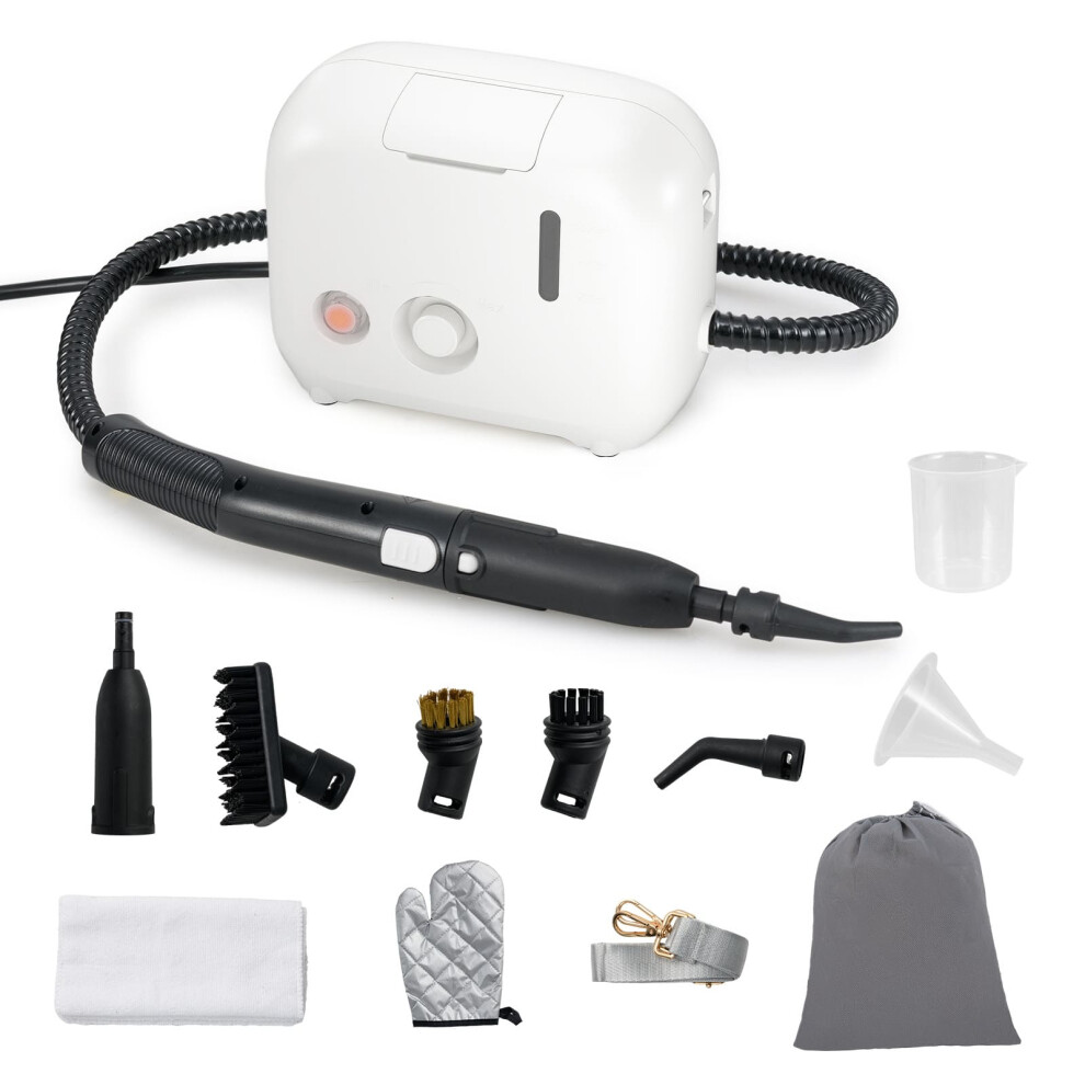 1600W Portable Steam Cleaner Household Steamer w/1L Water Tank-White