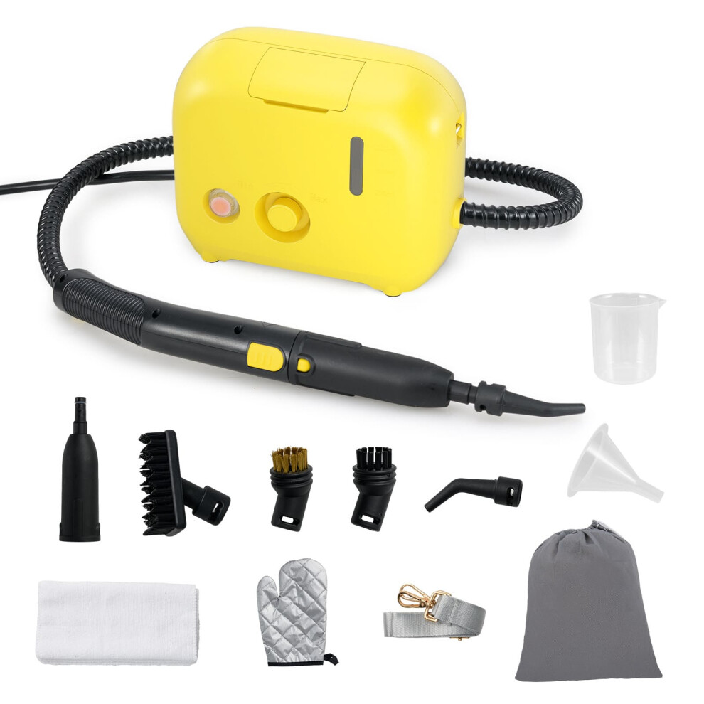 1600W Portable Steam Cleaner Household Steamer w/1L Water Tank-Yellow