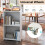 Casart Rolling Lectern Stand 105 cm Presentation Podium w/2 Shelves-White 10