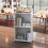 Casart Rolling Lectern Stand 105 cm Presentation Podium w/2 Shelves-White 6