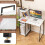 Casart Home Office Desk Computer Desk PC Laptop Workstation-White 7