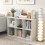Casart 6-Cube Bookshelf Modern Cubby Bookcase with Back Guardrail 7