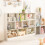 Casart 10-Cube Bookshelf 3-Tier Freestanding Storage Organizer White 8
