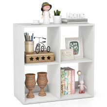 4-Cube Bookcase Home 2-tier Bookshelf w/ Anti-toppling Kit