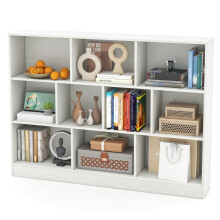 10-Cube Bookshelf 3-Tier Freestanding Storage Organizer White