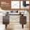 Casart Computer Desk Home Office Desk with Floating Desktop-Coffee 5