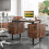 Casart Computer Desk Home Office Desk with Floating Desktop-Coffee 10