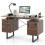 Casart Computer Desk Home Office Desk with Floating Desktop-Coffee 2