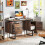 Casart Computer Desk Home Office Desk with Floating Desktop-Coffee 8