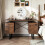 Casart Computer Desk Home Office Desk with Floating Desktop-Coffee 7