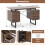 Casart Computer Desk Home Office Desk with Floating Desktop-Coffee 3