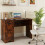 Casart Computer Desk Home Office Writing Study Desk with 2 Drawers-Brown 7