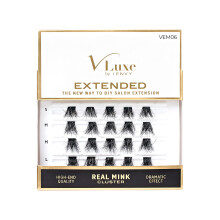 VLuxe Extended Real Mink Lash Clusters Lashes DIY Salon Lash Extension Apply Underneath Natural Lashes for Perfect Lash Extension Effect Fa