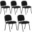 Casart Set of 5 Waiting Room Chairs Stackable Reception Guest Chairs-Black 10