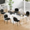 Casart Set of 5 Waiting Room Chairs Stackable Reception Guest Chairs-Black 8