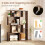 Casart Open-back Geometric Bookshelf Home 6-Cube Large Bookcase-Cafe 3